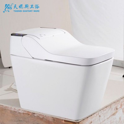 TNS ceramic smart toilet intelligent seat system ivory white round