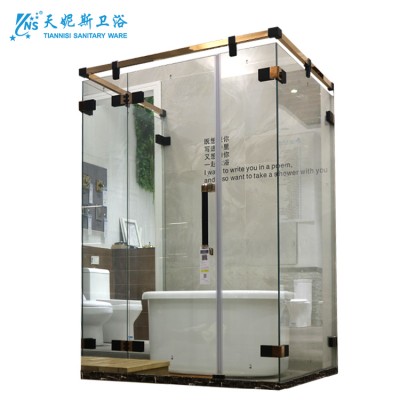 Stylish Modernized Shower Room Tempered Glass Shower Wall Panels Bathroom